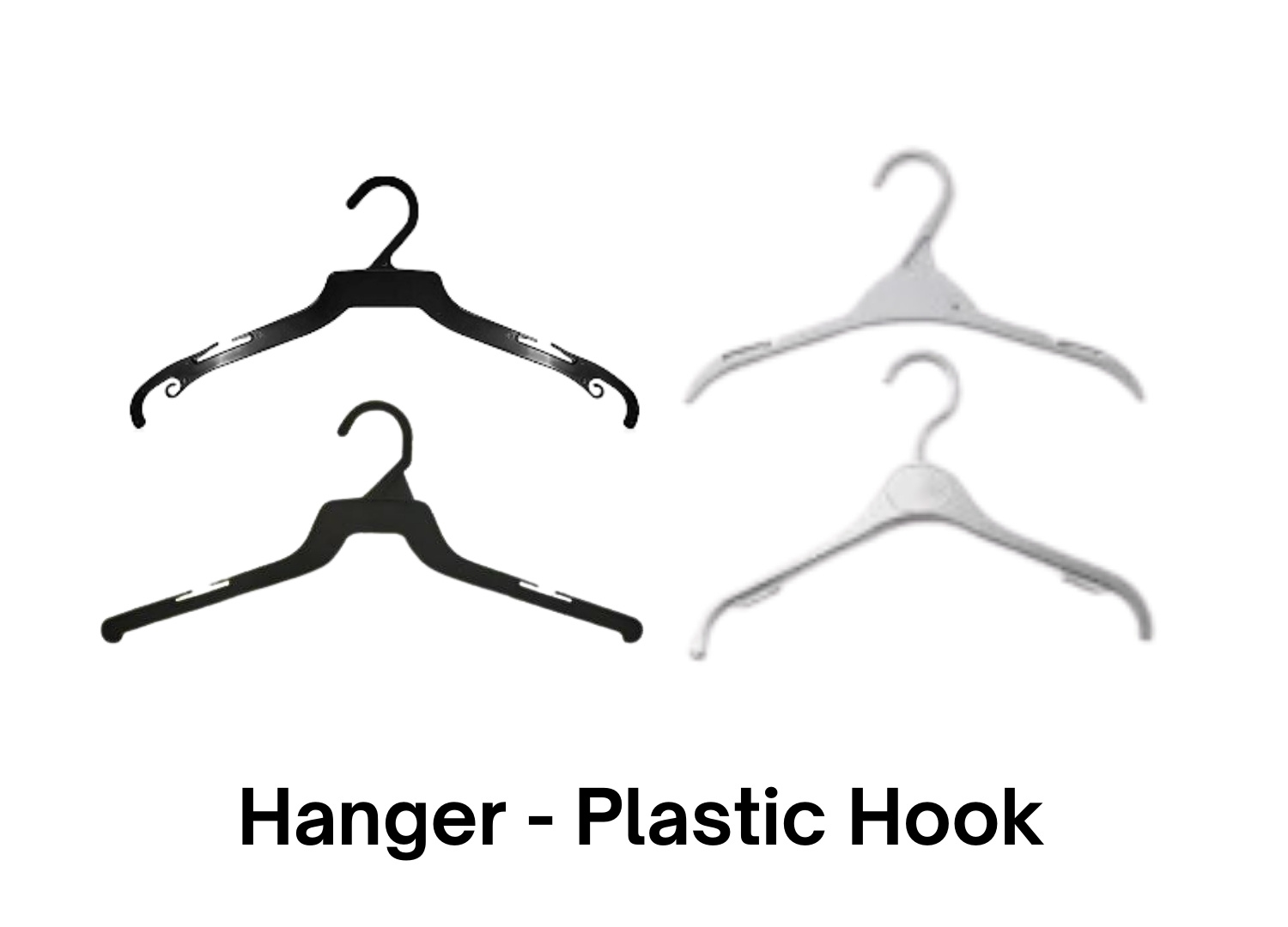 Black plastic hanger for formal shirts